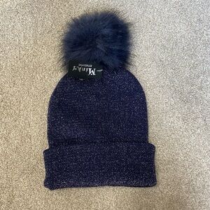 Minky Accessories Navy Pom Pom Beanie